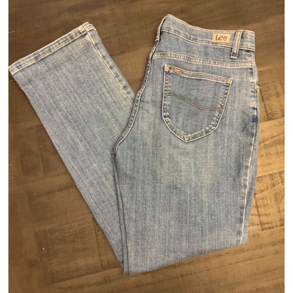 Lee Straight Leg Relaxed Fit Mid Rise Jeans - Sz 8 - Picture 1 of 10